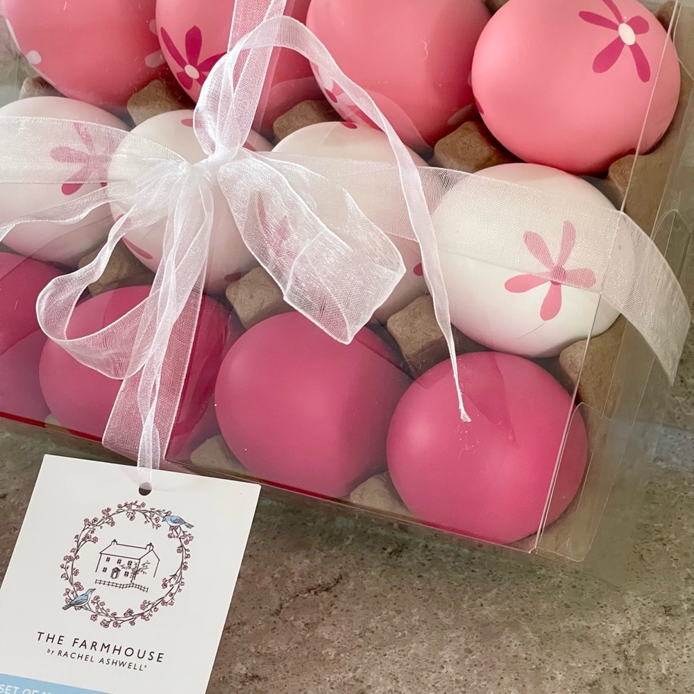 The Farmhouse by Rachel Ashwell, Pink and White Decorative Eggs, Set of 12